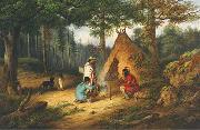 Cornelius Krieghoff Caughnawaga Indians at Camp oil on canvas